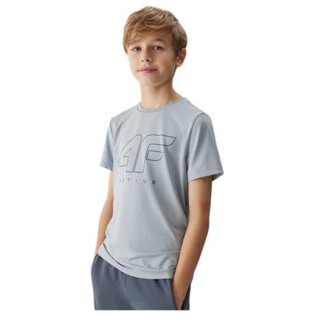 4F ΠΑΙΔΙΚΗ ΚΟΝΤΟΜΑΝΙΚΗ ΜΠΛΟΥΖΑ ΓΙΑ ΑΓΟΡΙΑ ΓΚΡΙ 4FJWSS24TFTSM691-27S