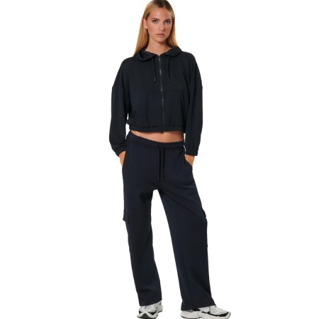 BODY ACTION ΓΥΝΑΙΚΕΙΟ ΠΑΝΤΕΛΟΝΙ ΦΟΡΜΑΣ WIDE-LEG CARGO ΜΑΥΡΟ 021542-01